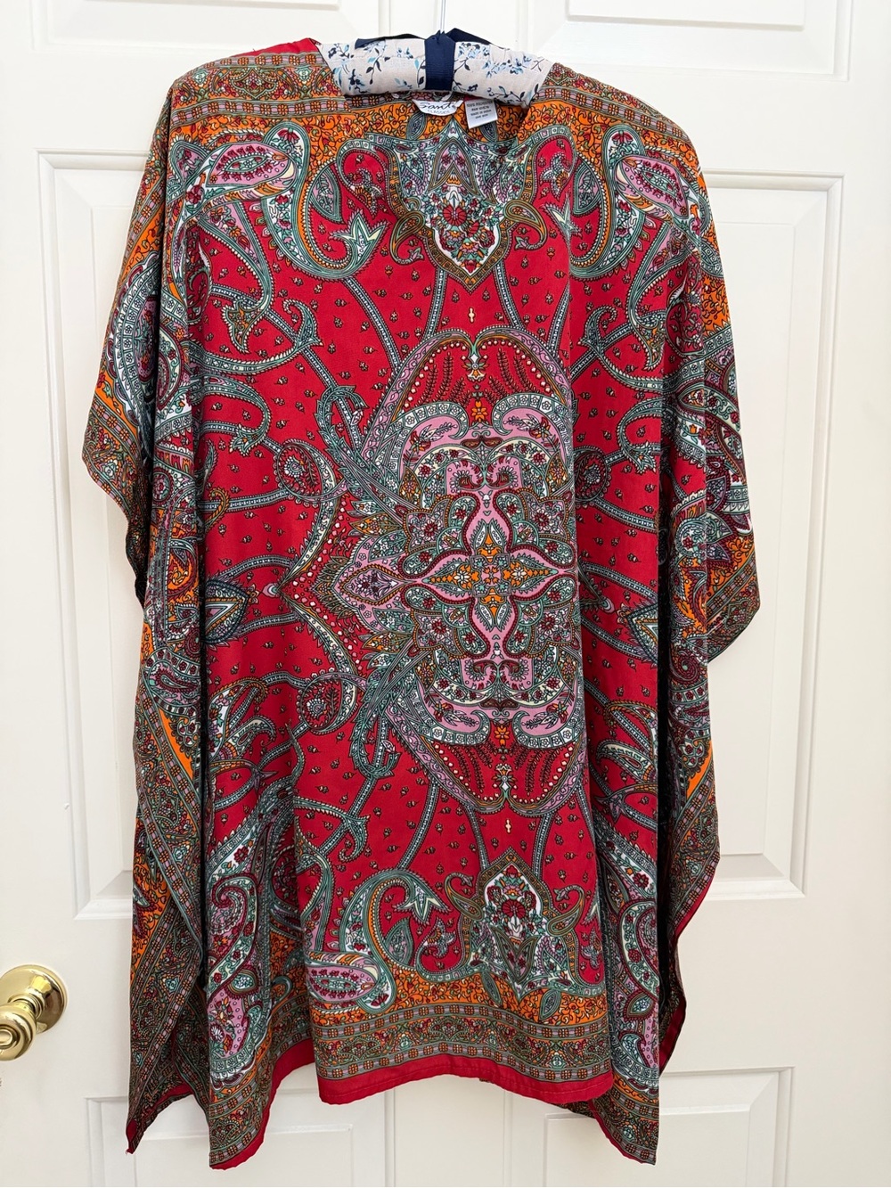 Bohemian Red Paisley Kaftan Dress